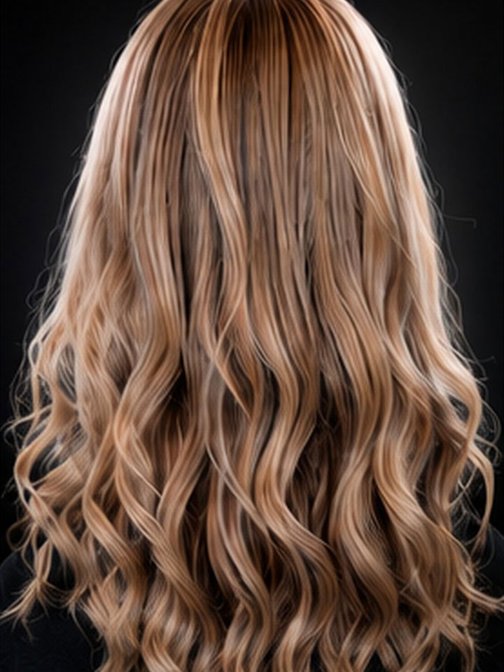 Blonde waves from behind