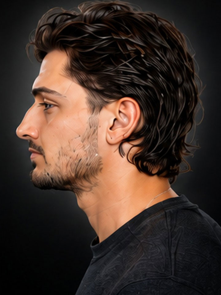 Men's haircut profile