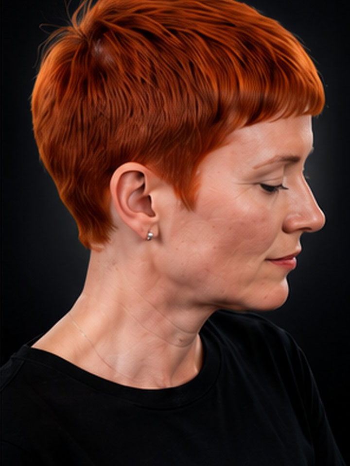Copper pixie haircut