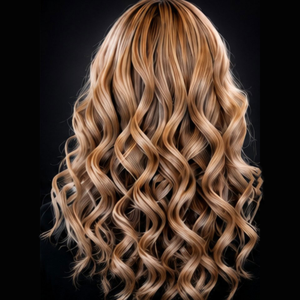 Blonde curls and highlights